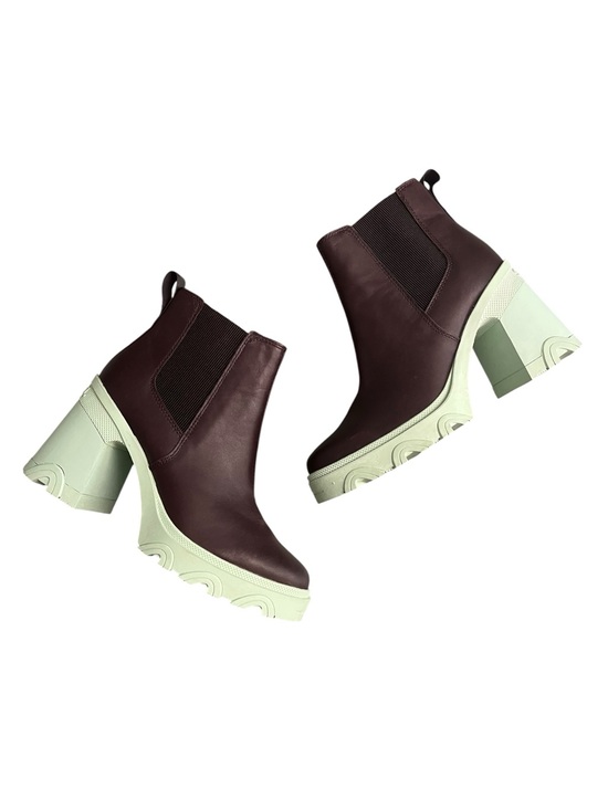 Sorel Shoes - Sorel Brex Chelsea Boots Womens 8 Brown Leather Platform Chunky Heel Lug Sole